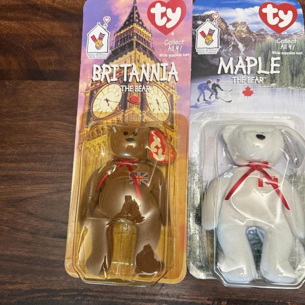 TY McDonalds Beanie Baby Erin Maple Britannia Glory the Bear 1999 FULL SET OF 4 - Picture 4 of 5